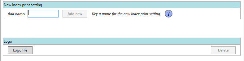 Index setup