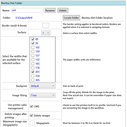 Noritsu hot folder setup